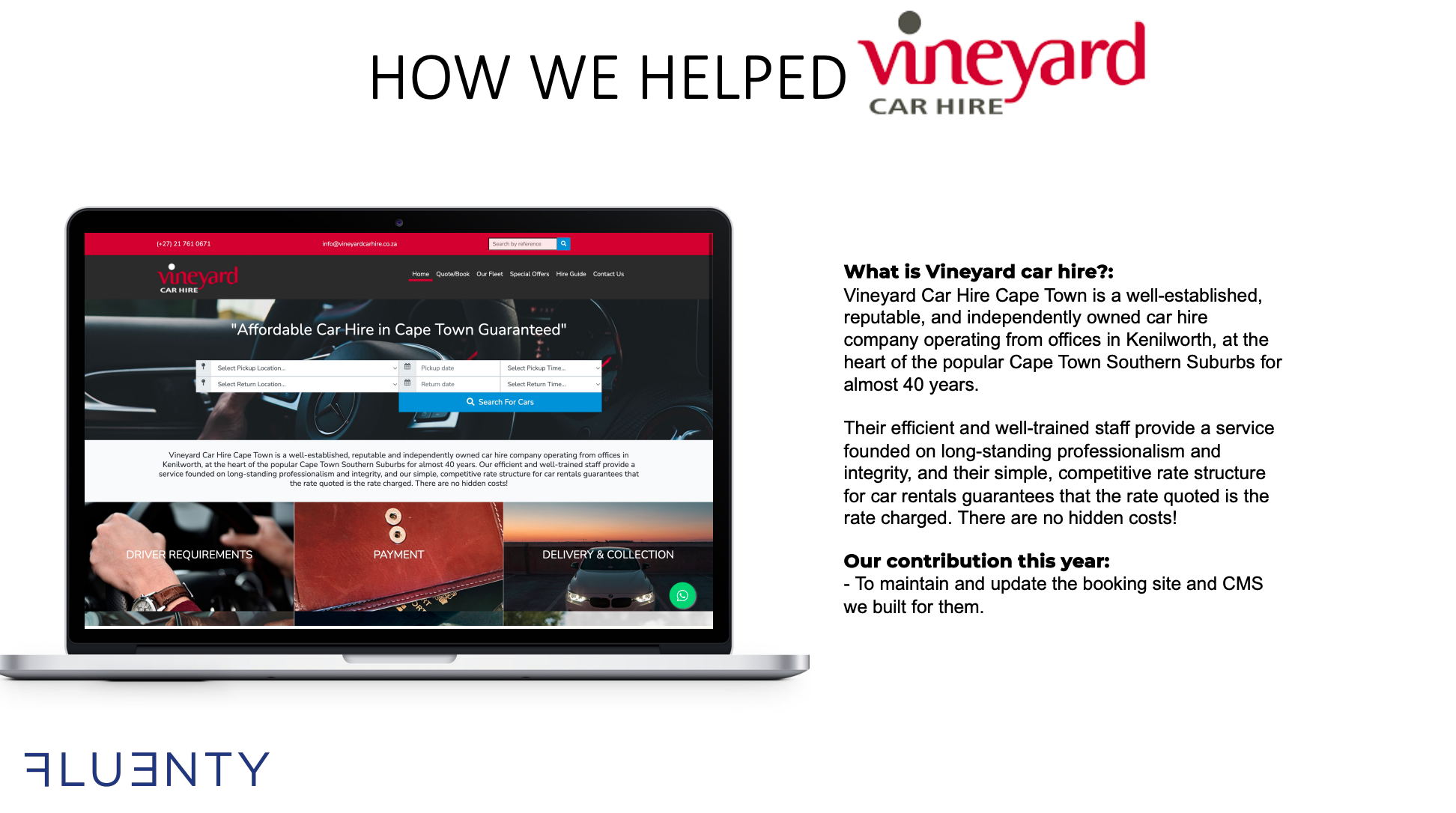 Vineyard Car Hire product screenshot