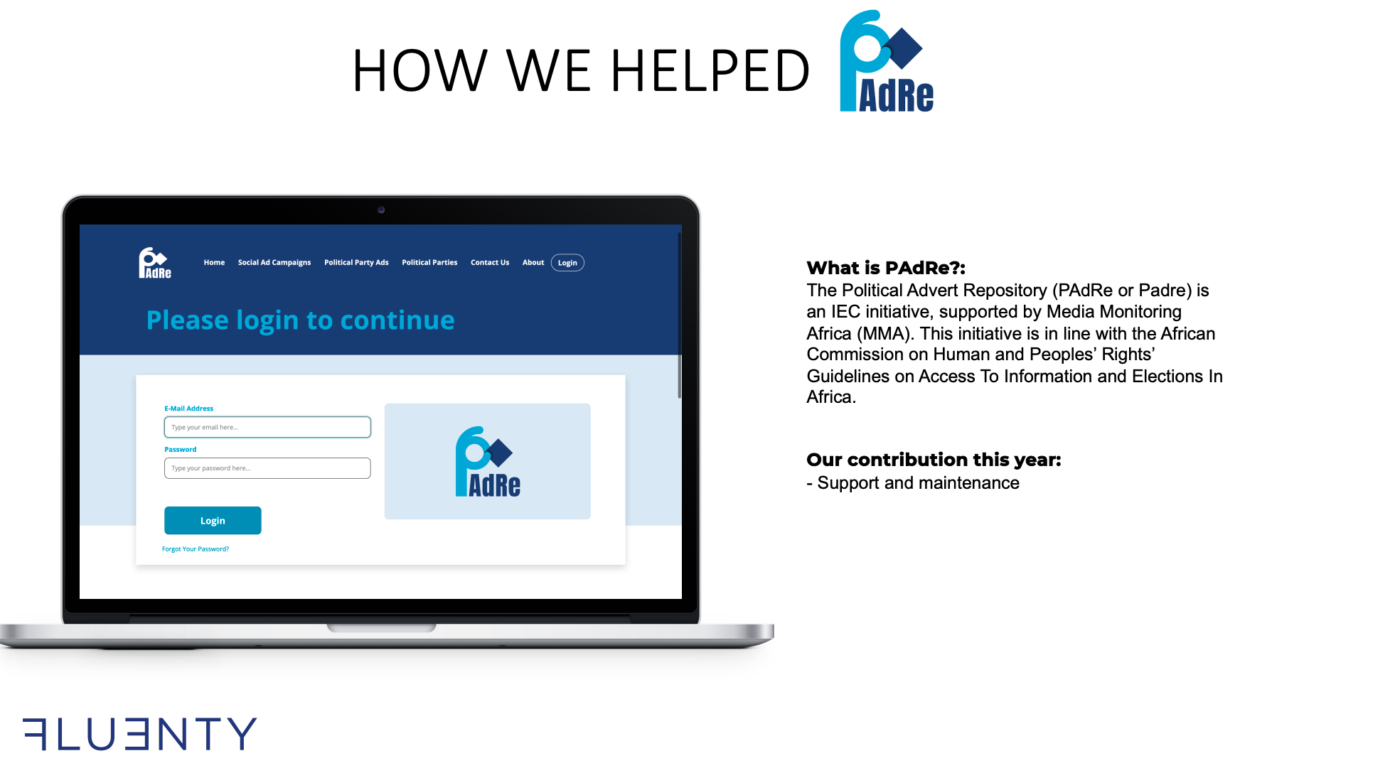 PAdRe product screenshot